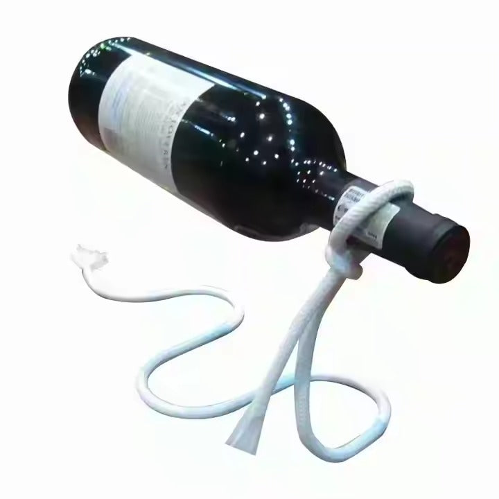 Cuerda Mágica Porta Botella Vino Lazo Soporte Decorativa Blanco